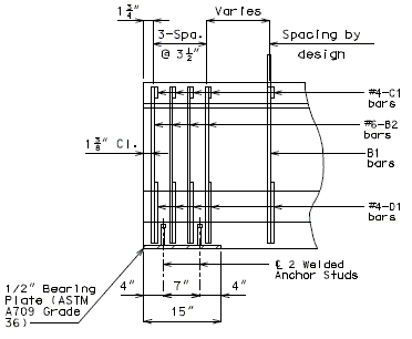 751.40 prestressed concrete i-girders-standard girder end-end elevation.gif