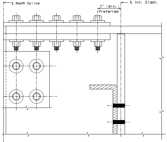 751.14 spacing of intermediate diaphragms from splice.gif