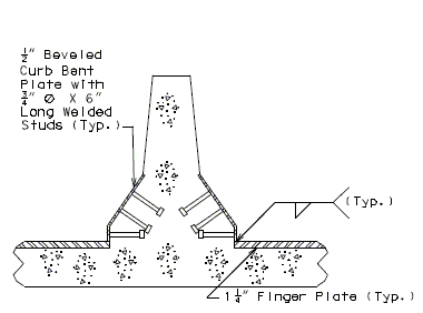 751.13 Finger Plate Expansion Joint- Median Barrier Curb- Part Section A-A.gif