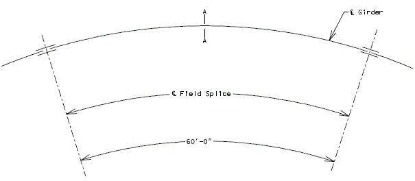 751.40 Design Assumptions- Heat Curved Girders- Design Example Plan View.gif