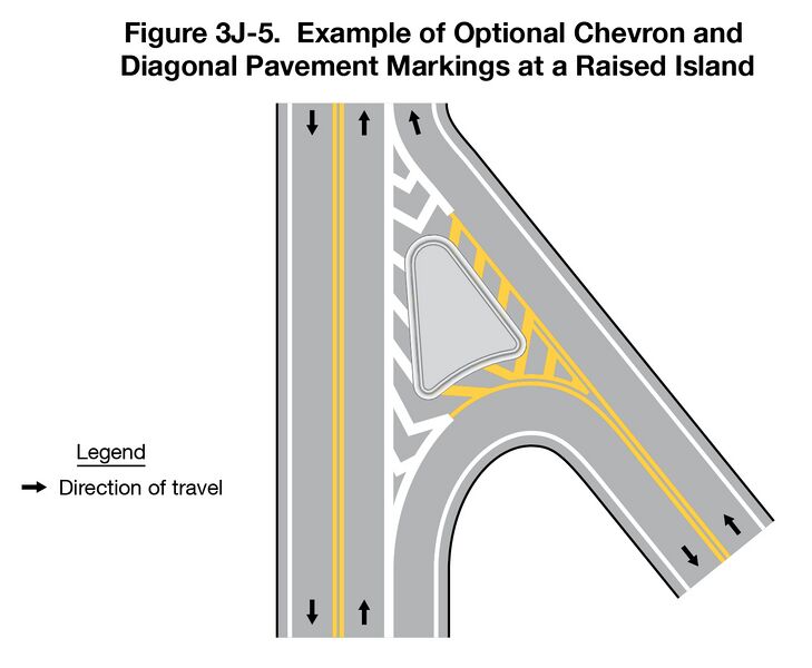 File:Fig3J-5 ExamplesOfOptionalChevron-DiagonalPavementMarkingsAtRaisedIsland.jpg